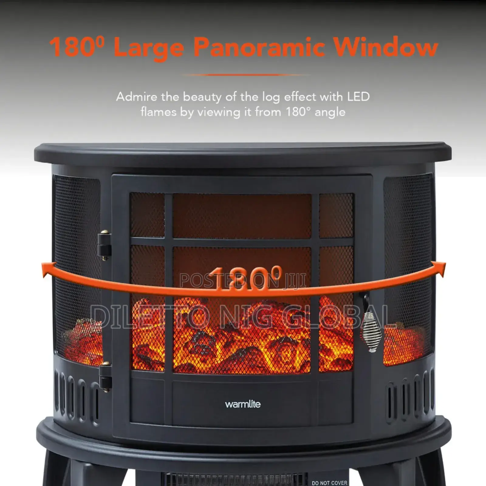 Warmlite Freestanding Electric Log Effect Stove Fire 1800w