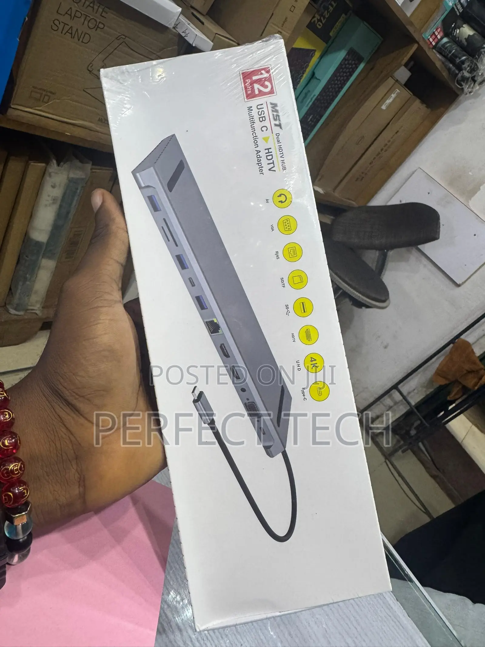 12 Ports Dual Hdmi Hub Usb C Multifunctional Adapter