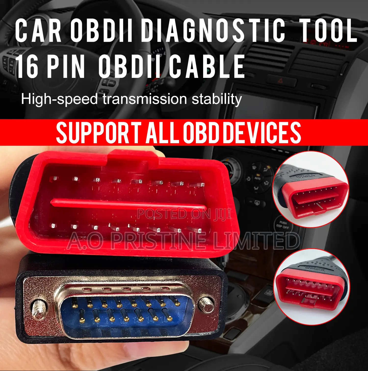 Konnwei Car 15 Pin Obd2 Diagnostic Cable