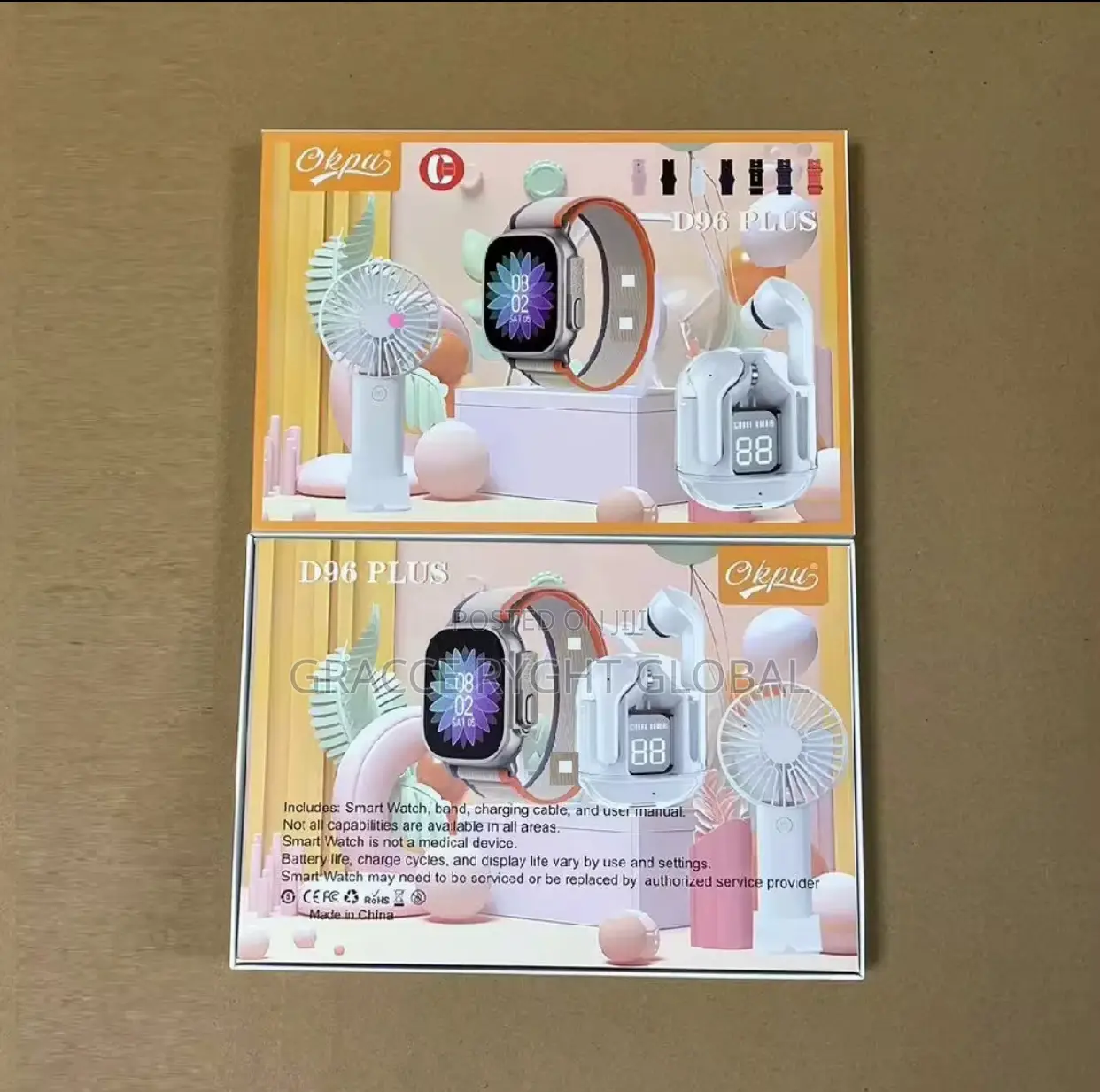 Smart Watch Earbud and Fan Set
