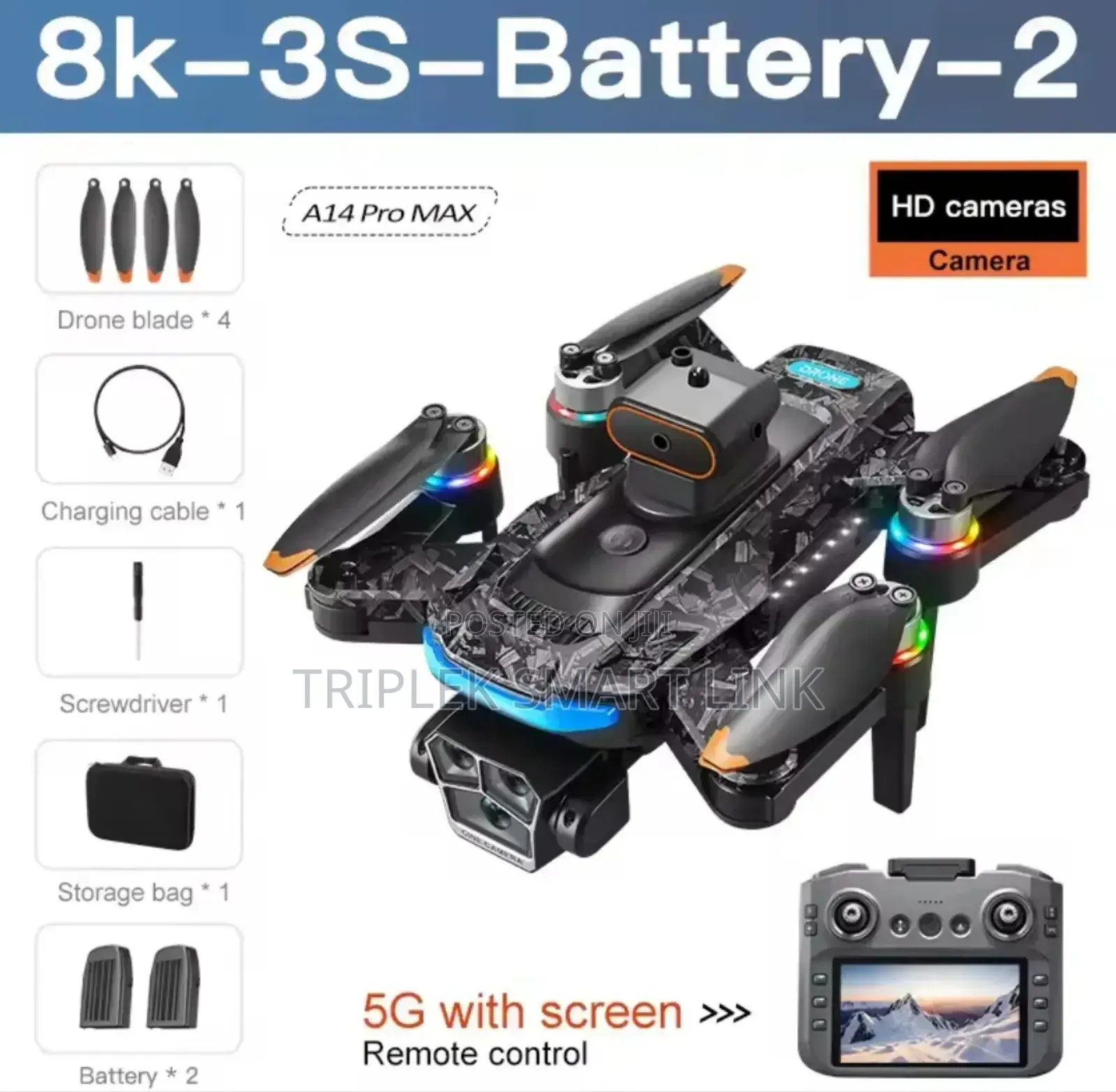A14 Pro Max Drone Remote Control With Screen 5g Wifi Drone
