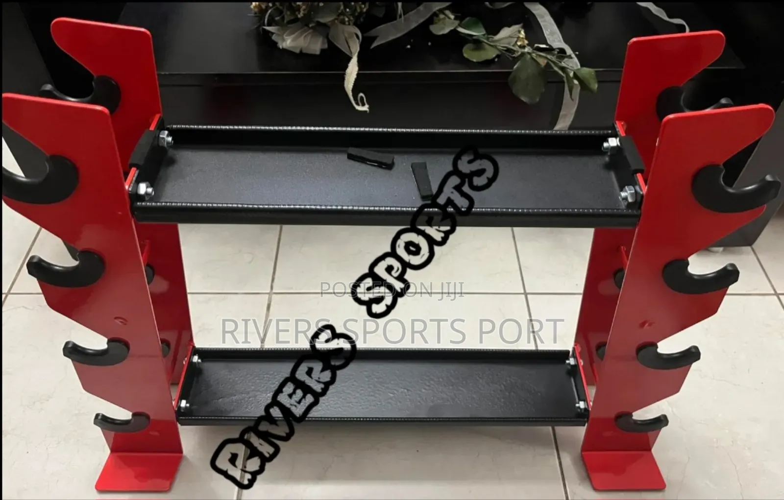 4 Tier 2 Vertical Slot Dumbbell Kettlebell Storage Rack