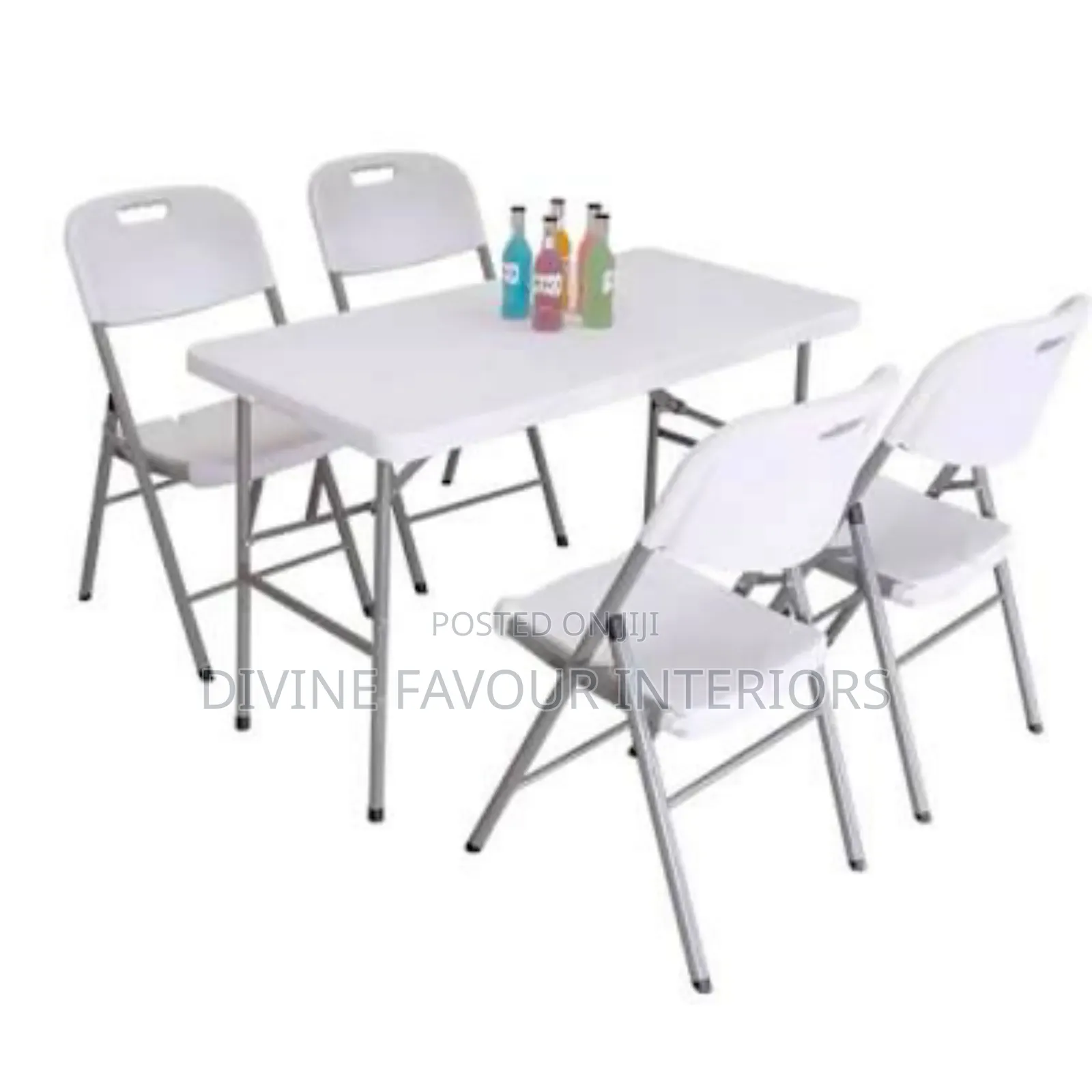 Outdoor Folding Table 4 Chairs - 6ft