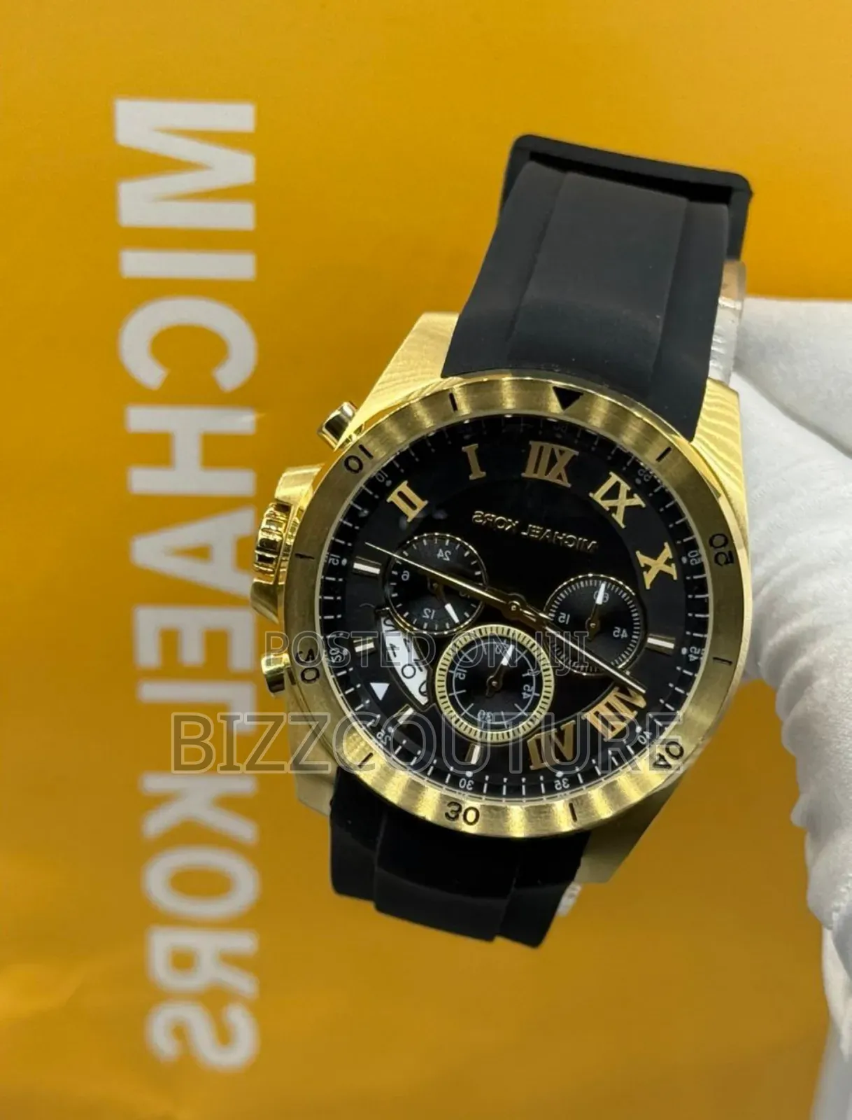 Original Michael Kors Black Dial Genuine Leather Strap Watch