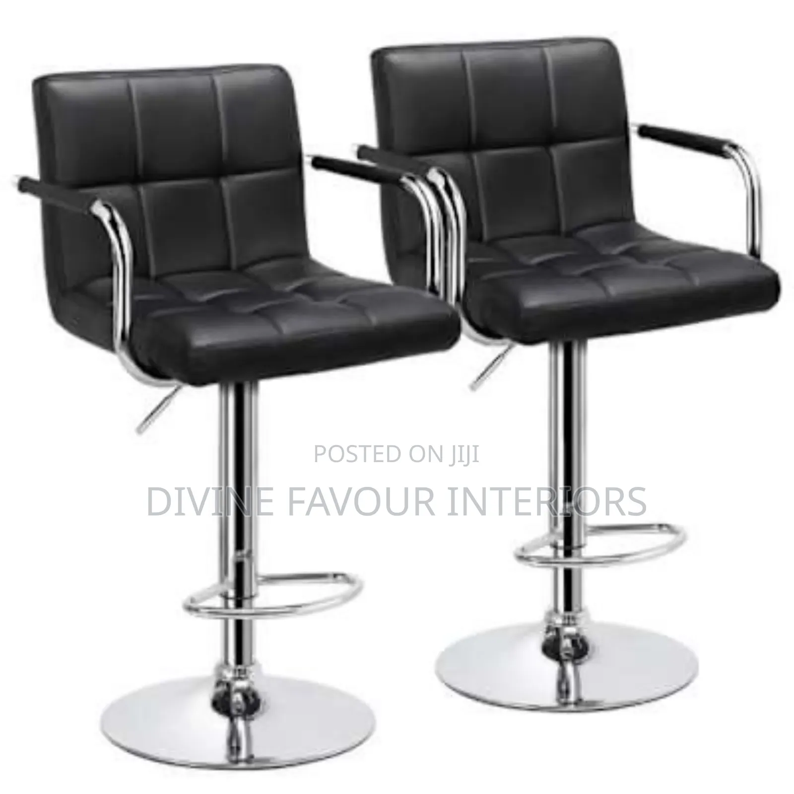 Set of 2 Chrome Bar Stool With Backrest
