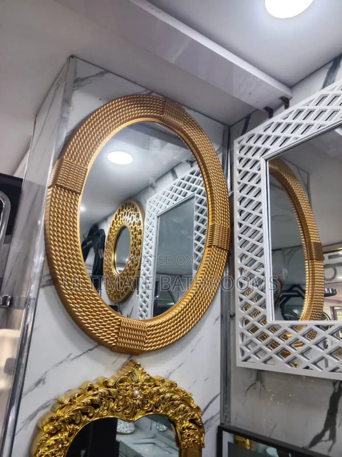 Luxury Gold Bathroom Mirror Without Led