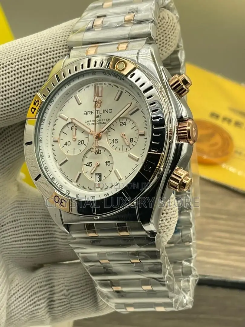 Breitling Quality Luxury Men Chain Strap Wristwatch