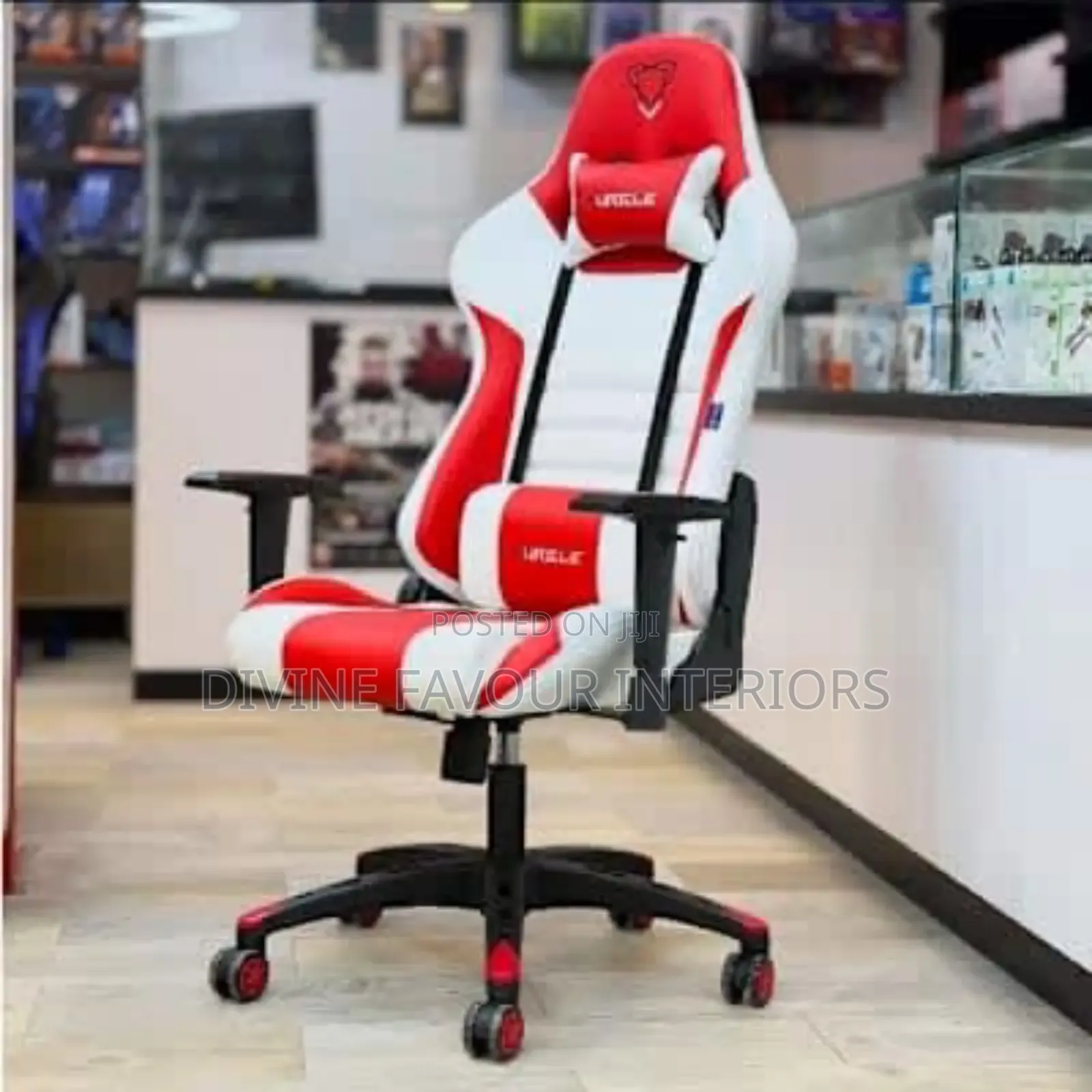 Furgle Gaming Chair With Footrest - White/Red