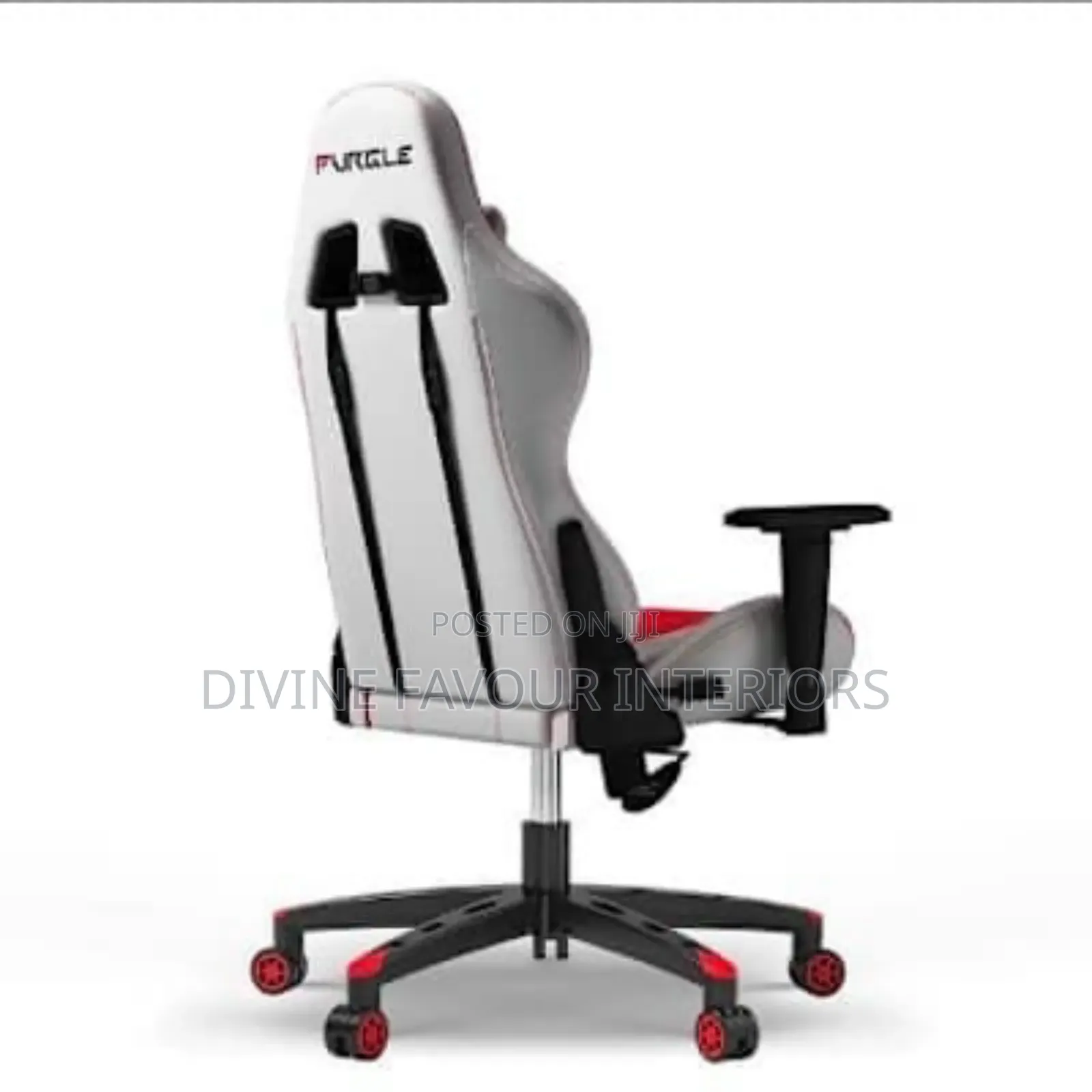 Furgle Gaming Chair With Footrest - White/Red