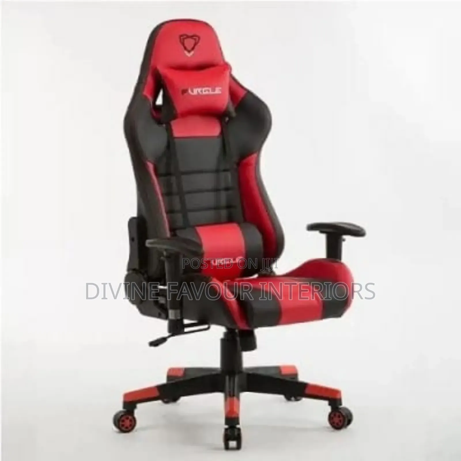 Furgle Ergonomic Gaming Chair With Footrest - Black Red