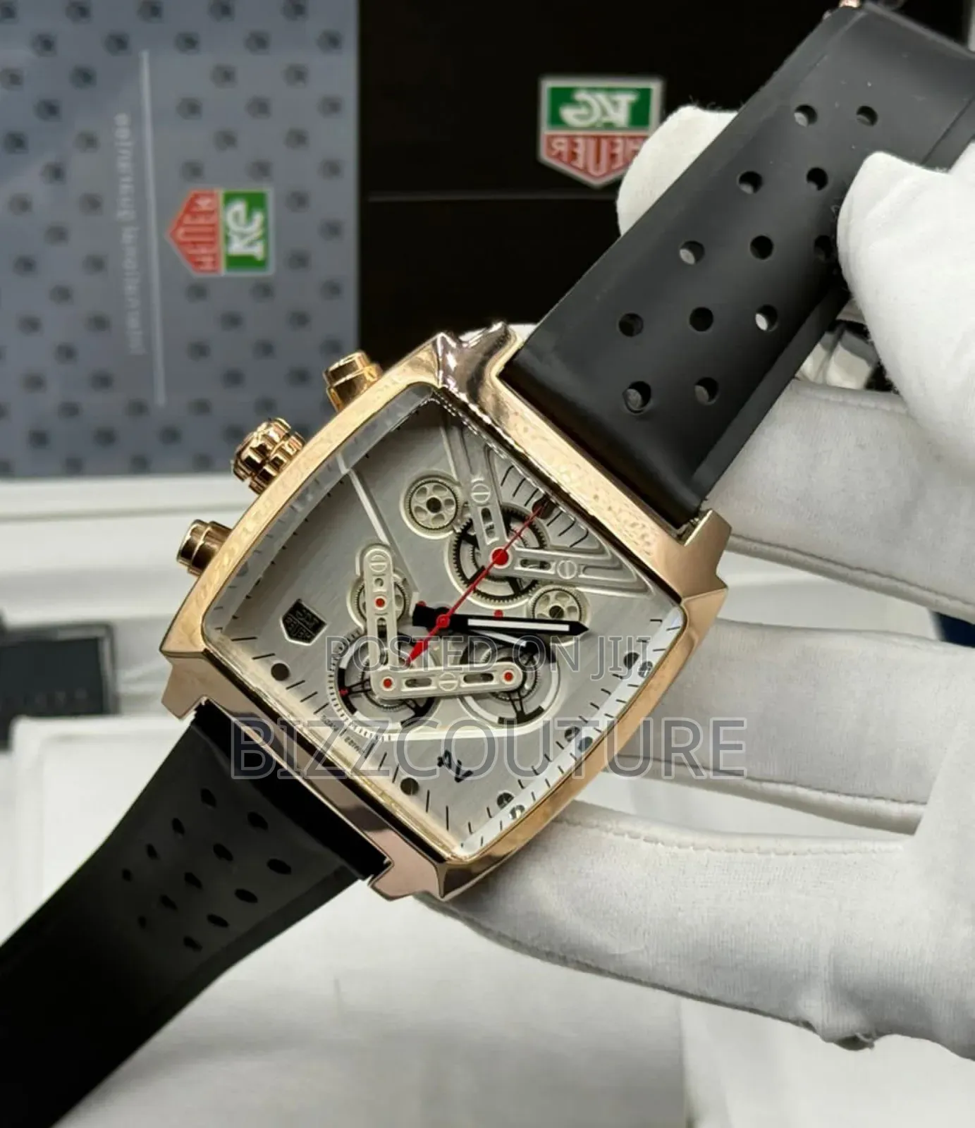 Original Tag Heuer Mechanical Black Rubber Strap