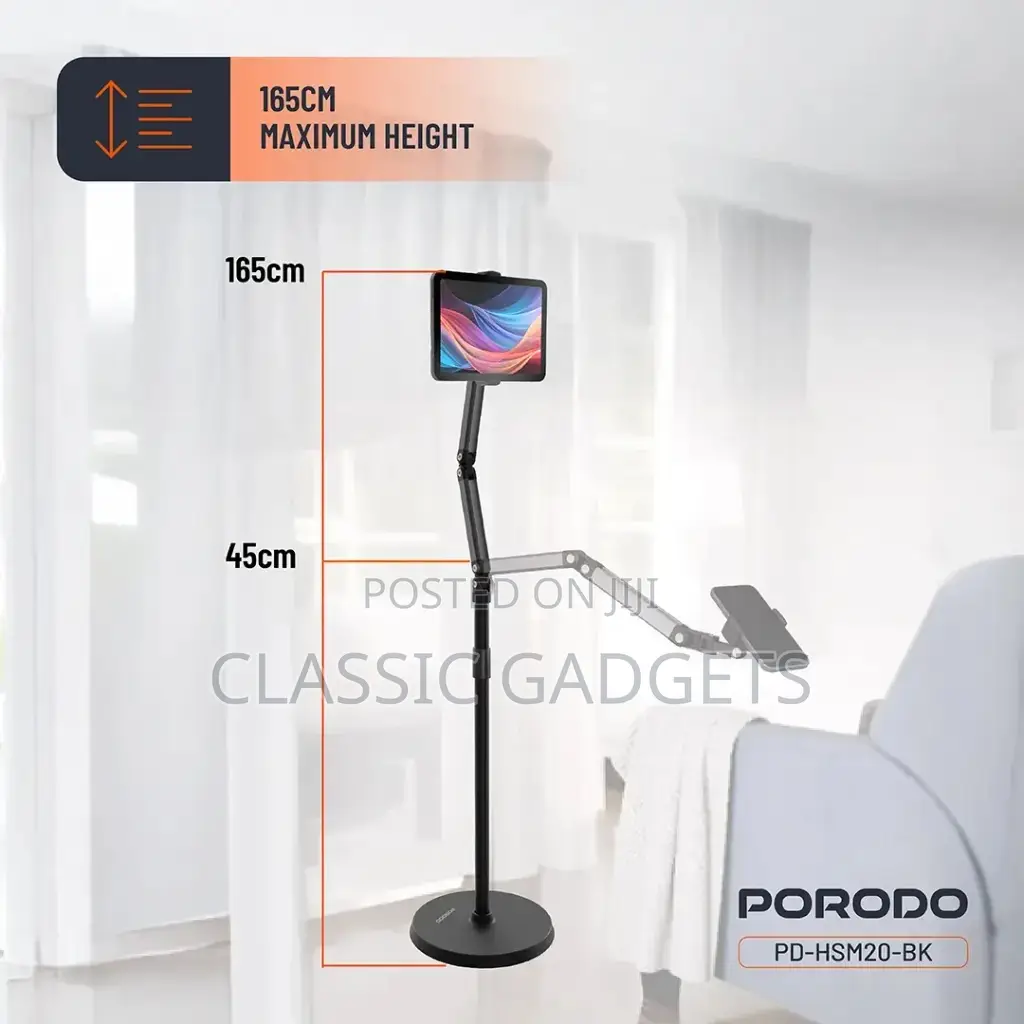 Porodo Hs20 Phone Tablet Floor Stand - Black
