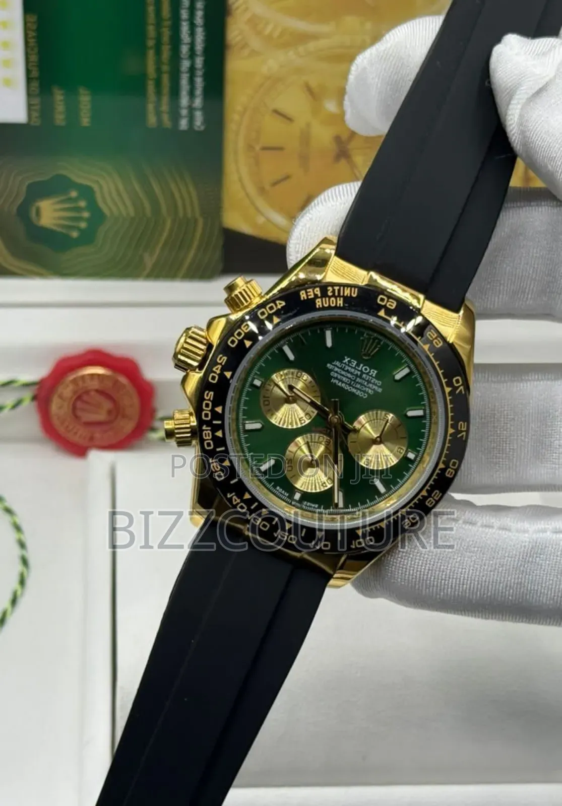 Original Rolex Oyster Perpetual Black Rubber Strap Watch