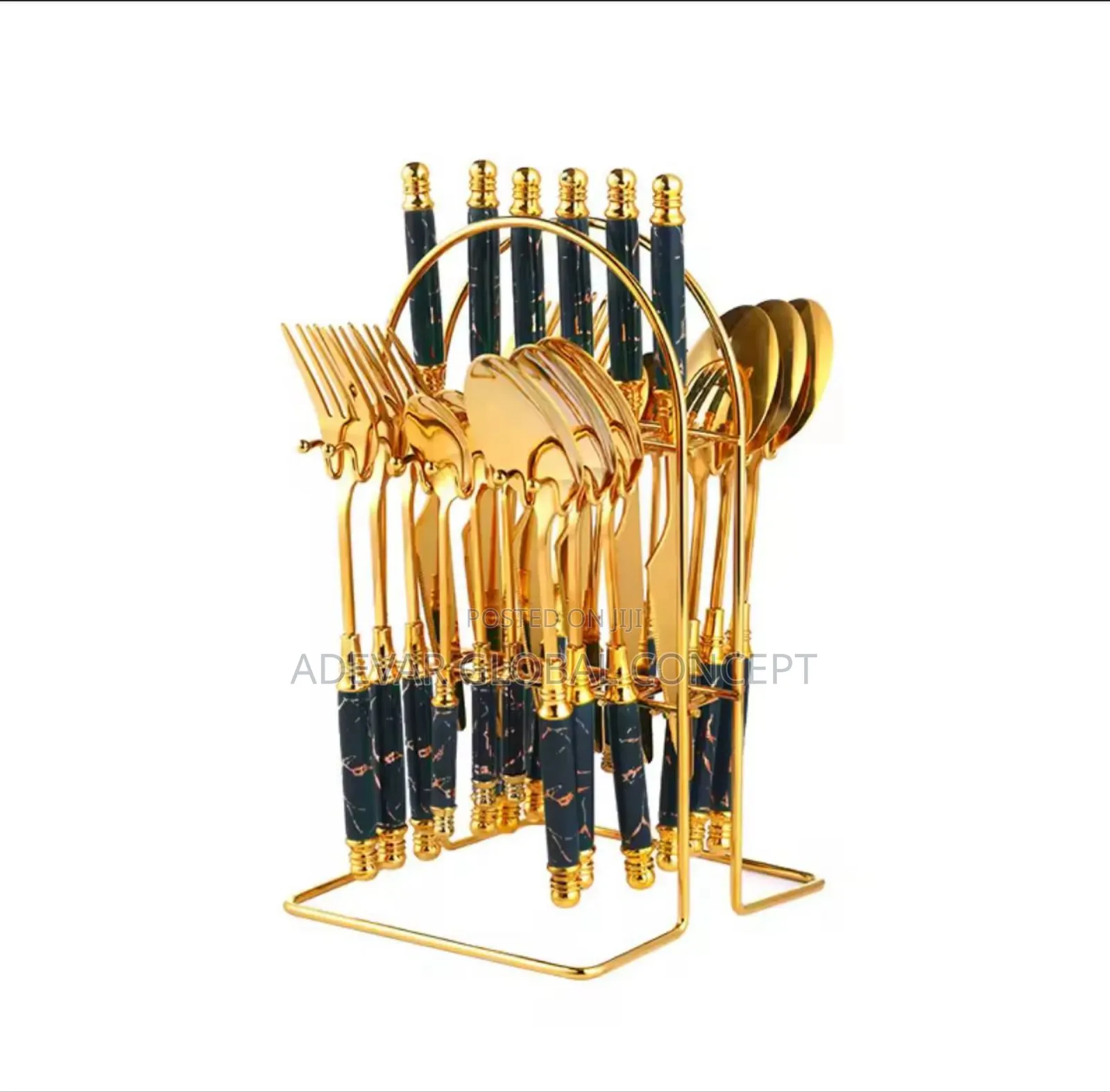 24pcs Ceramic Handle Stainless Steel Cutlery Dinner Sets