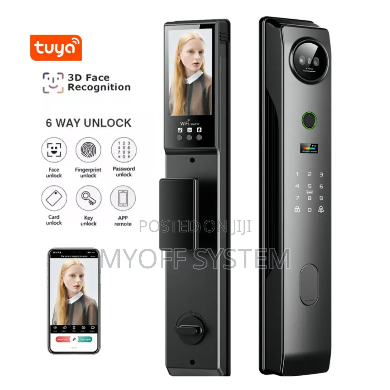 Smart Wifi 3d Tuya Facial Door Lock Mos-p33
