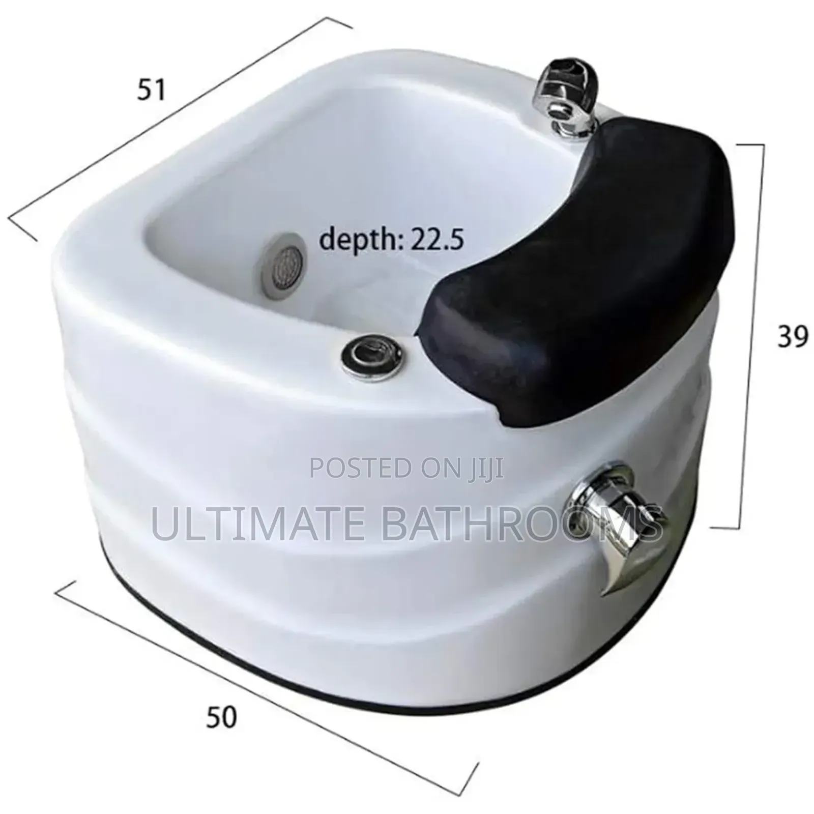 White and Chrome Accessories Pedicure Bowl