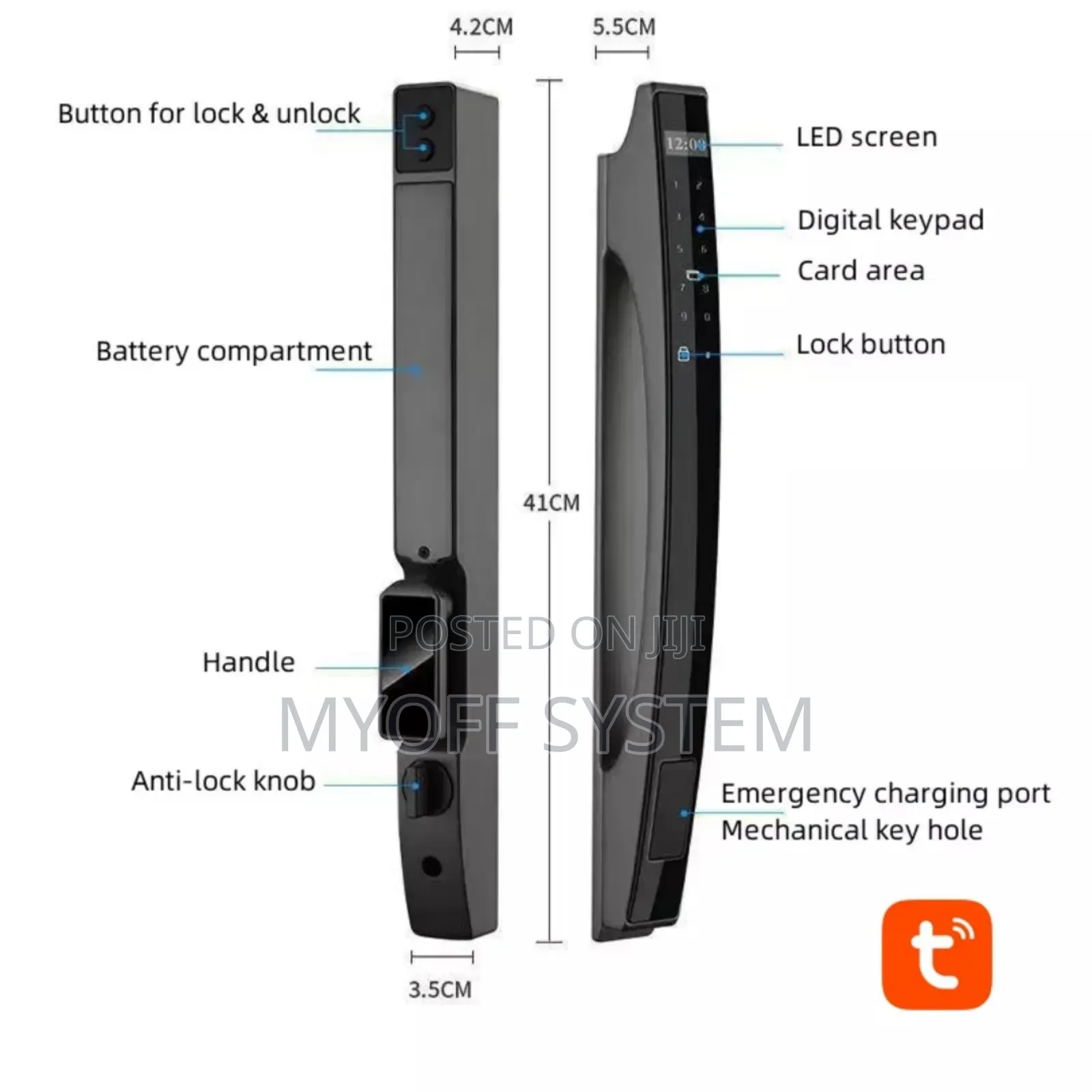 Smart Tuya Slim Automatic Door Lock Aslf
