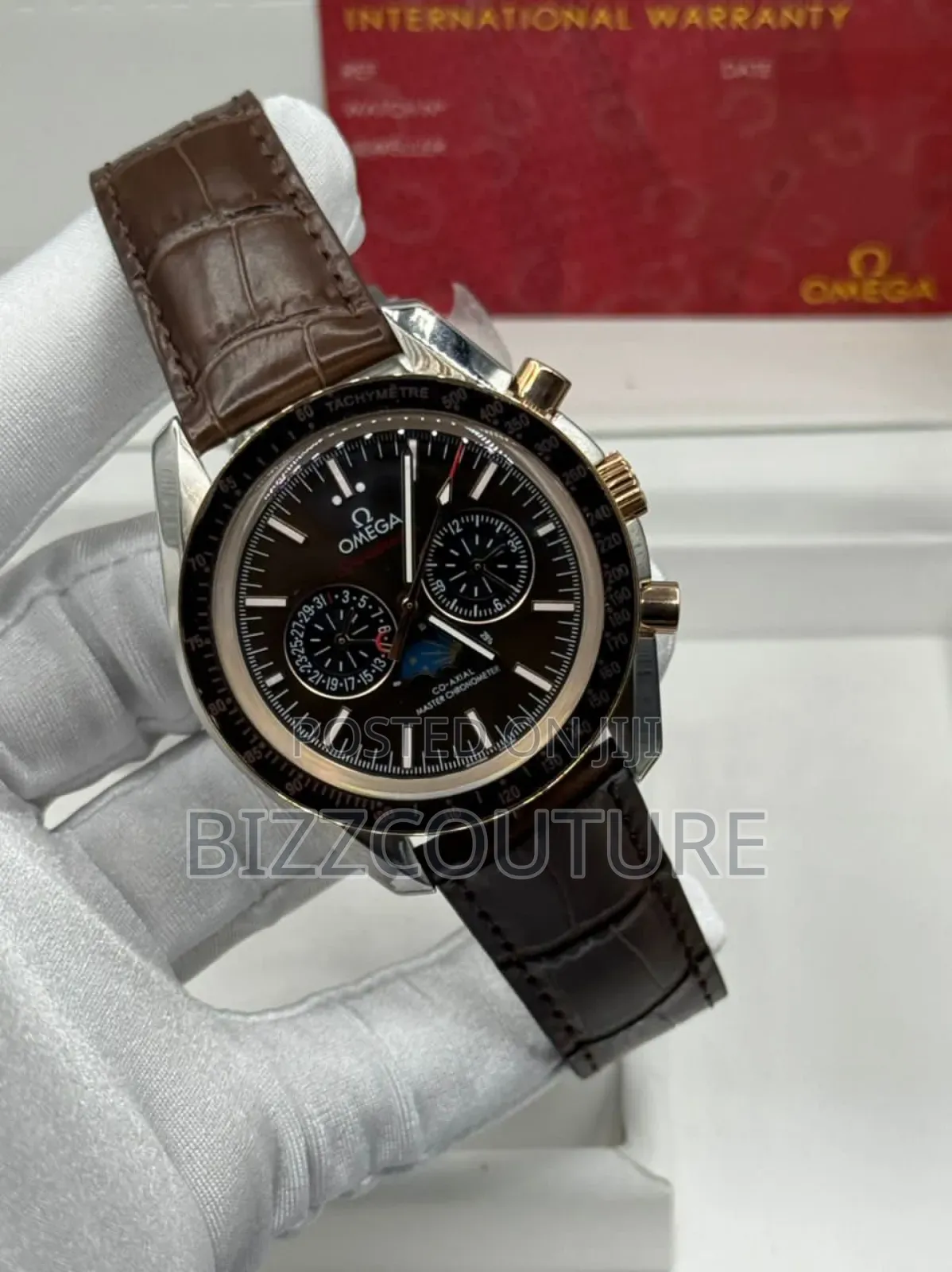 Original Omega Co-Axial Master Chronometer Brownleatherwatch