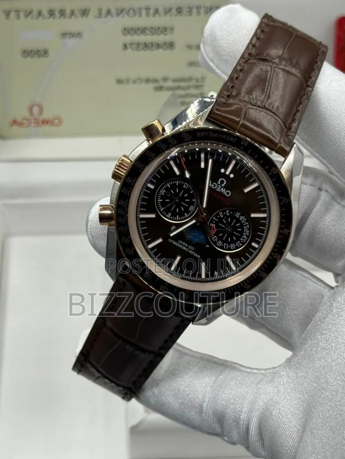 Original Omega Co-Axial Master Chronometer Brownleatherwatch