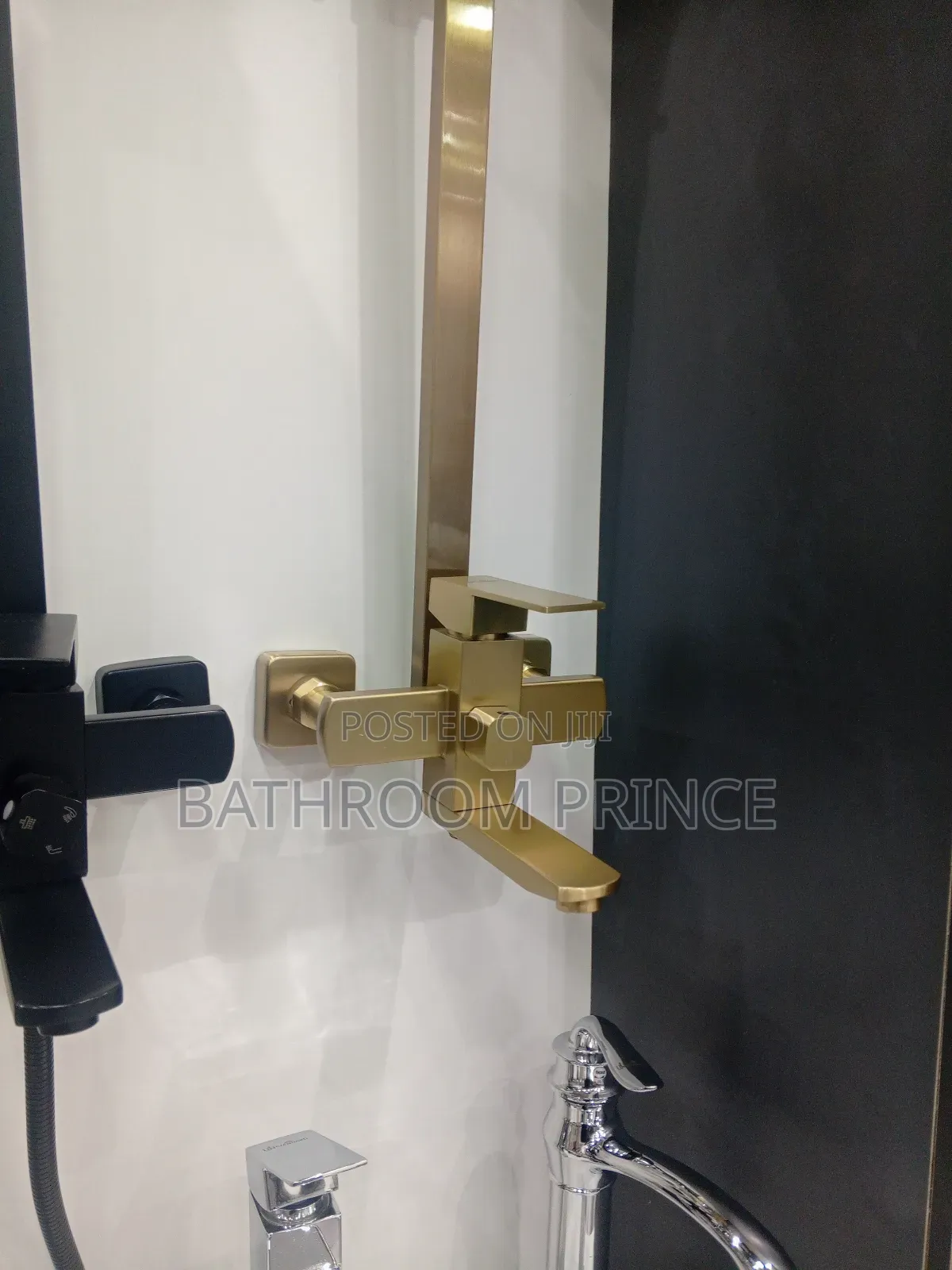 Rose Gold Shower Mixer With Square Pole