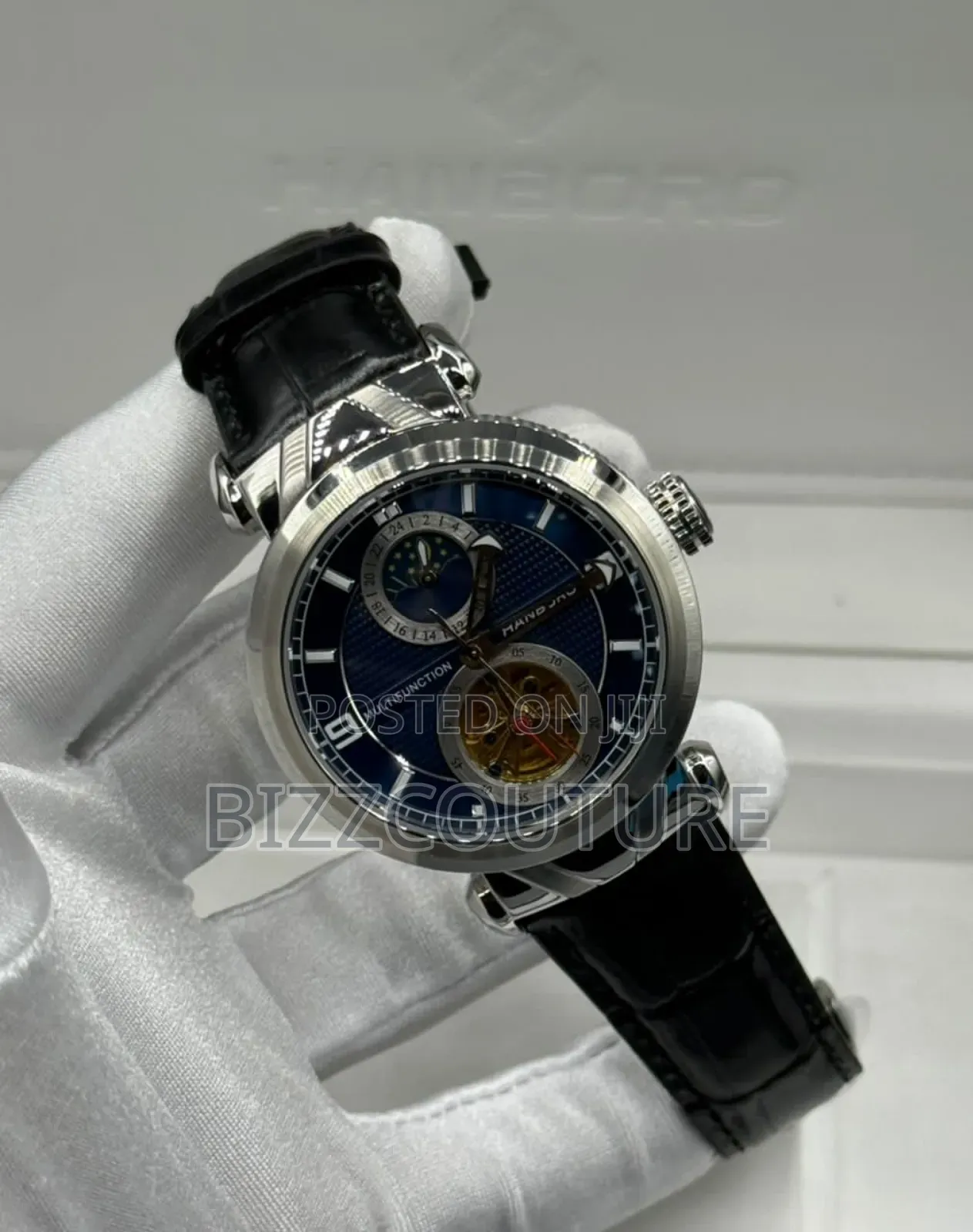 Original Hanboro Black Genuine Leather Strap Watch