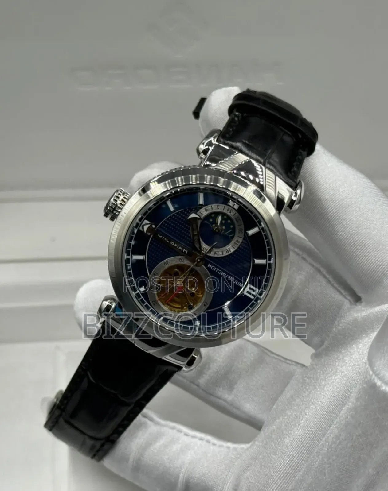Original Hanboro Black Genuine Leather Strap Watch
