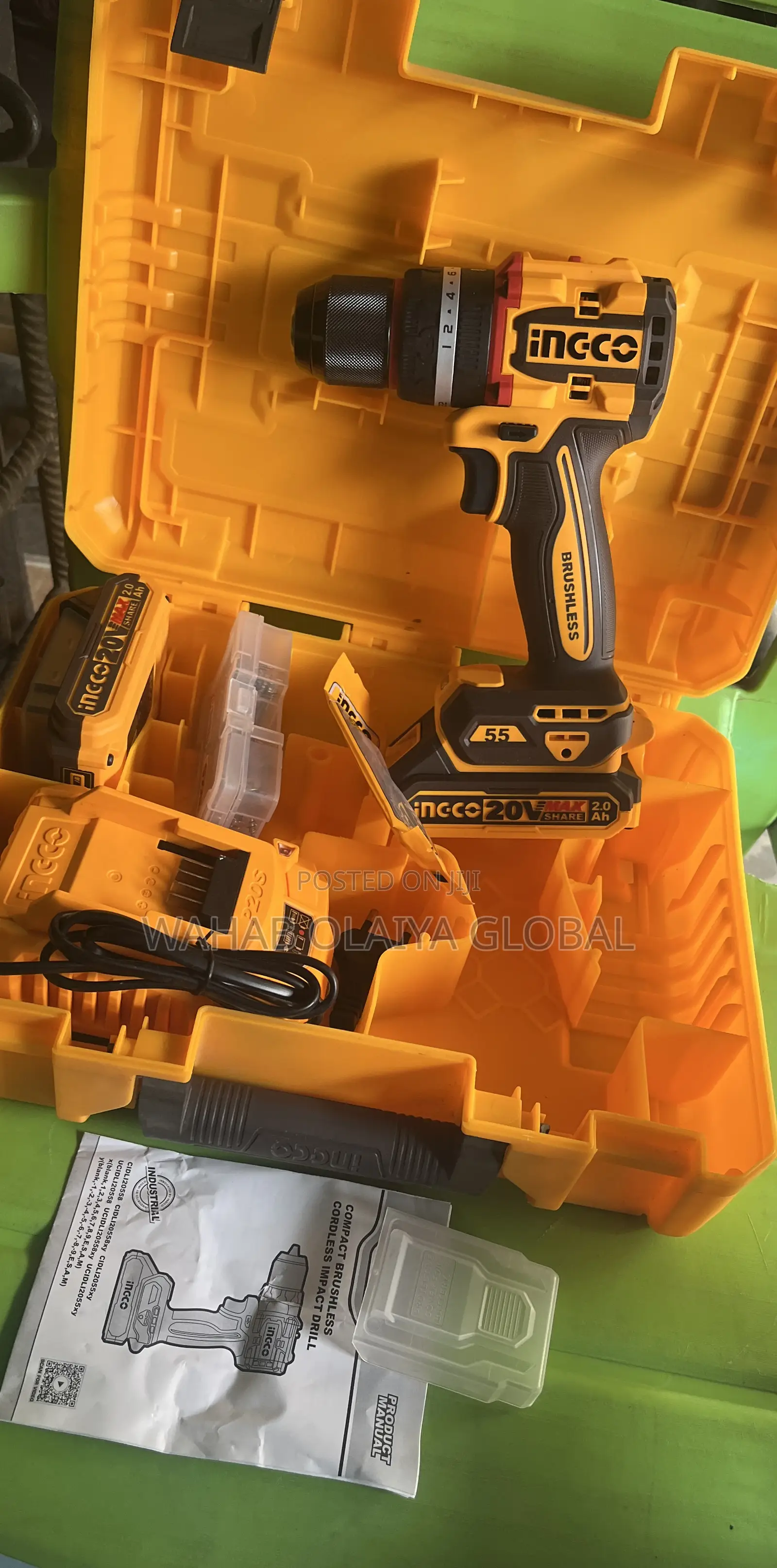 Ingco Compact Brushless Cordless Impact Drill – 20v Powerful Tool