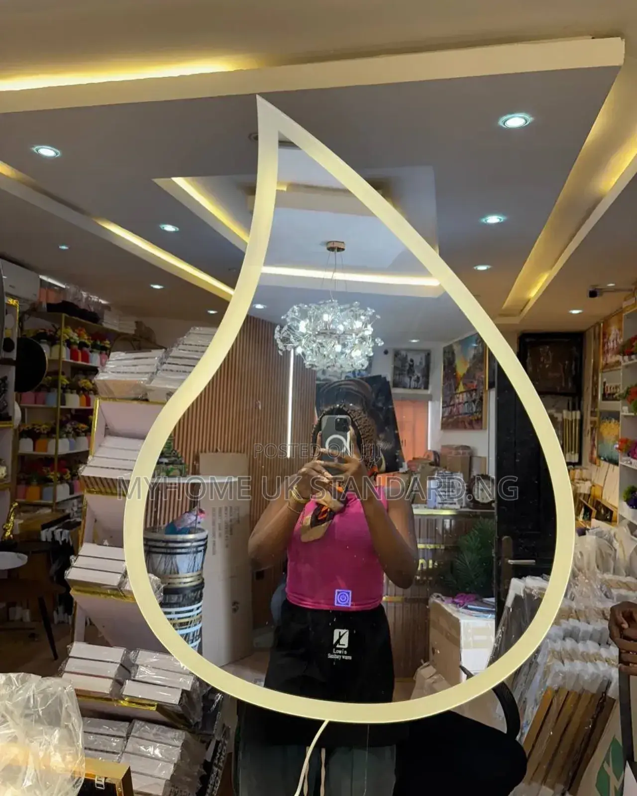 Luxury Led Mirror With Light (Water Drop )