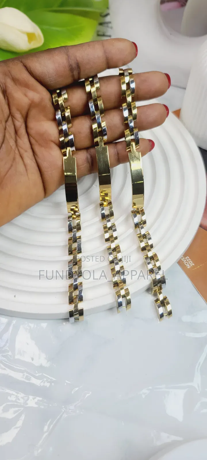 Gol and Silver and Chain Bracelet Mix