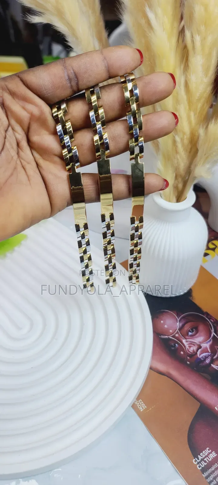 Gol and Silver and Chain Bracelet Mix