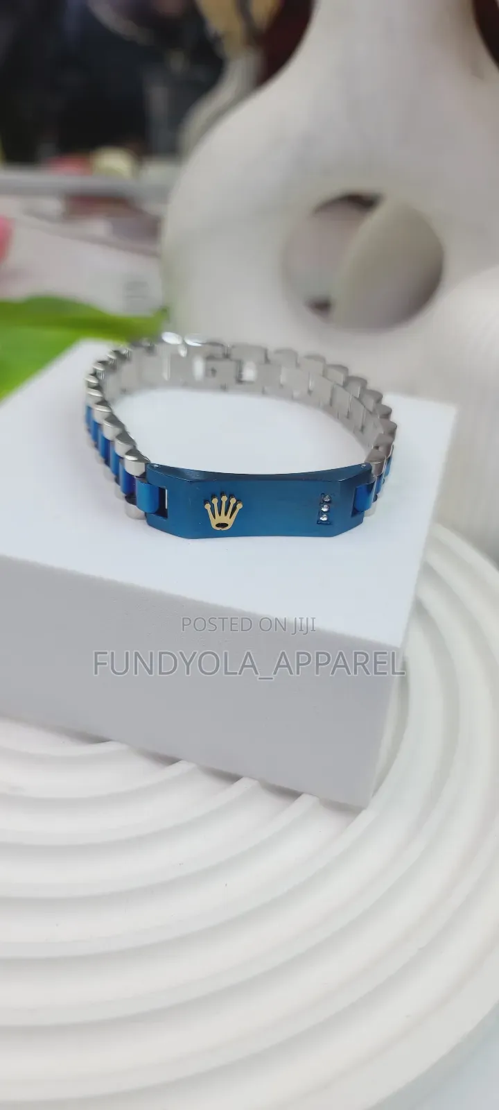 Blue and Silver Hand Chain Bracelet