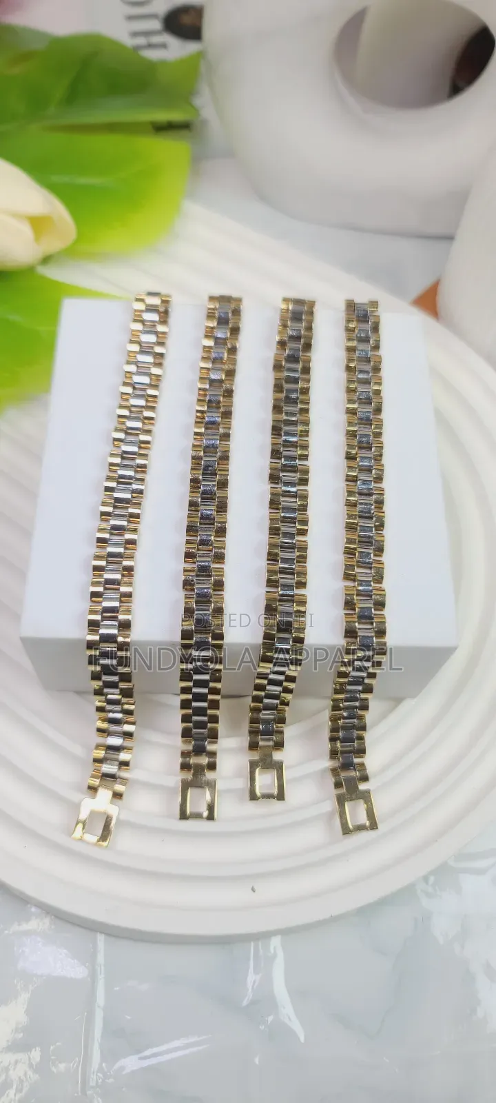 Gold and Silver Plain Hand Chain Bracelet Mix