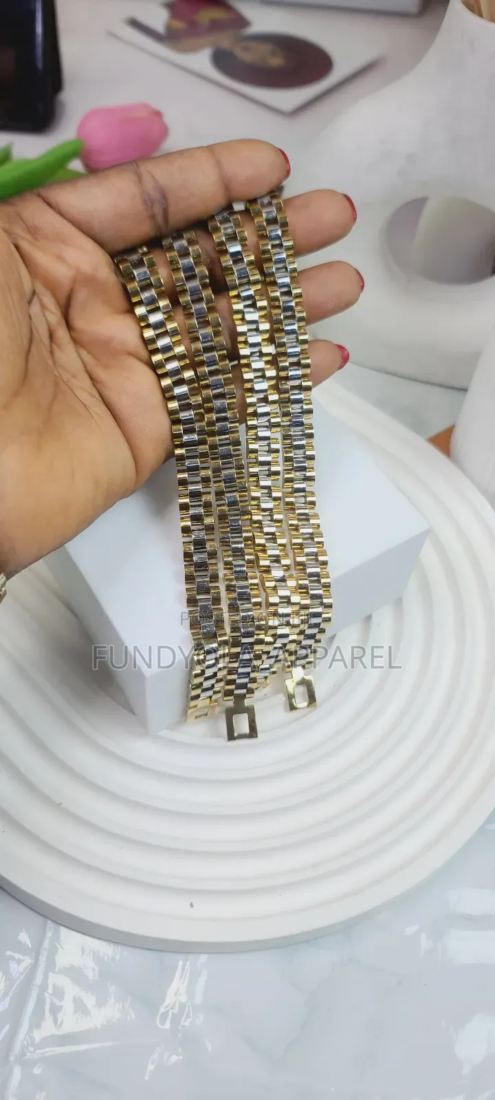 Gold and Silver Plain Hand Chain Bracelet Mix