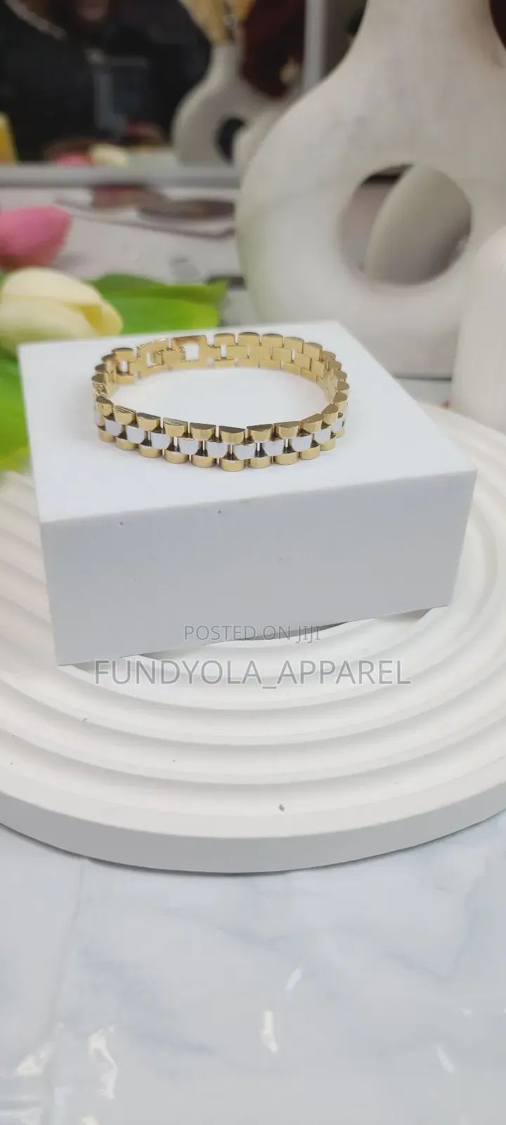 Gold and Silver Plain Hand Chain Bracelet Mix