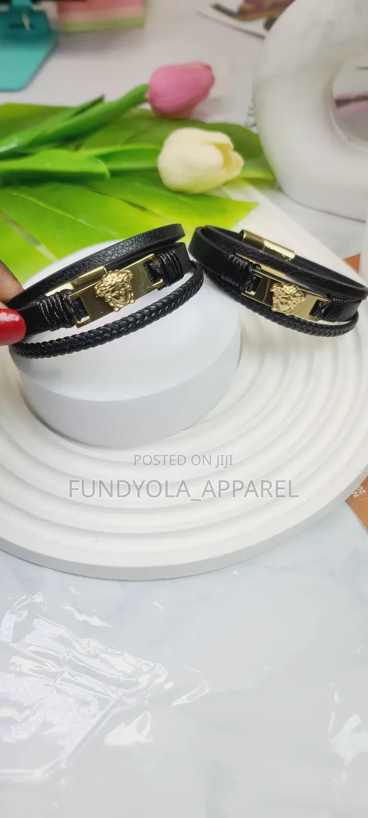 Versace Quality Leather Magnetic Strap Bracelet