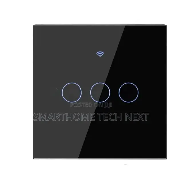 3 Gang Black Smart Wifi Light Switch – Tuya Compatible