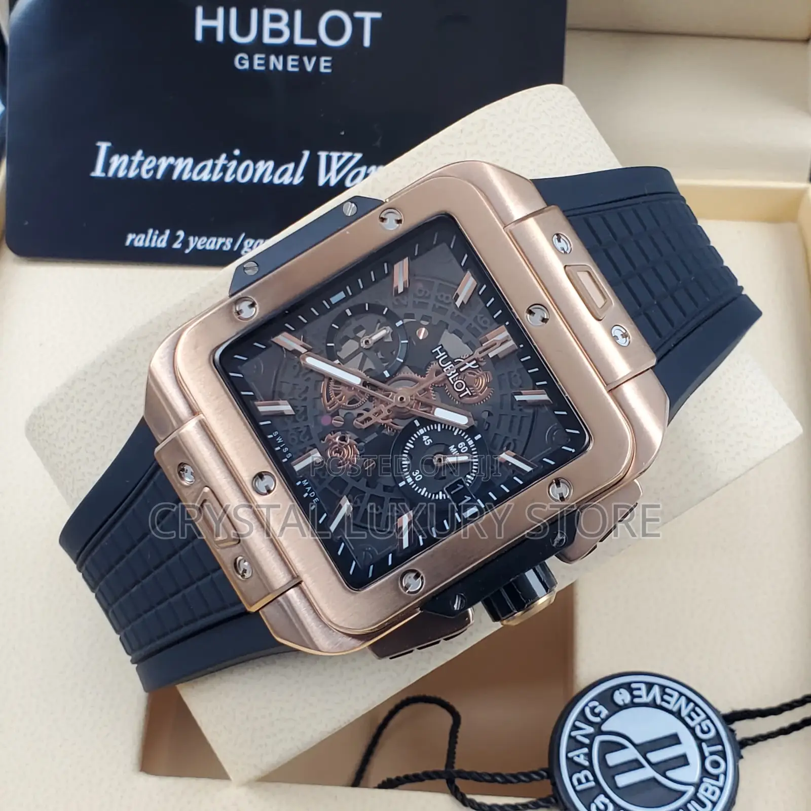 Hublot Quality Men Rubber Strap Water Resistant Wristwatch