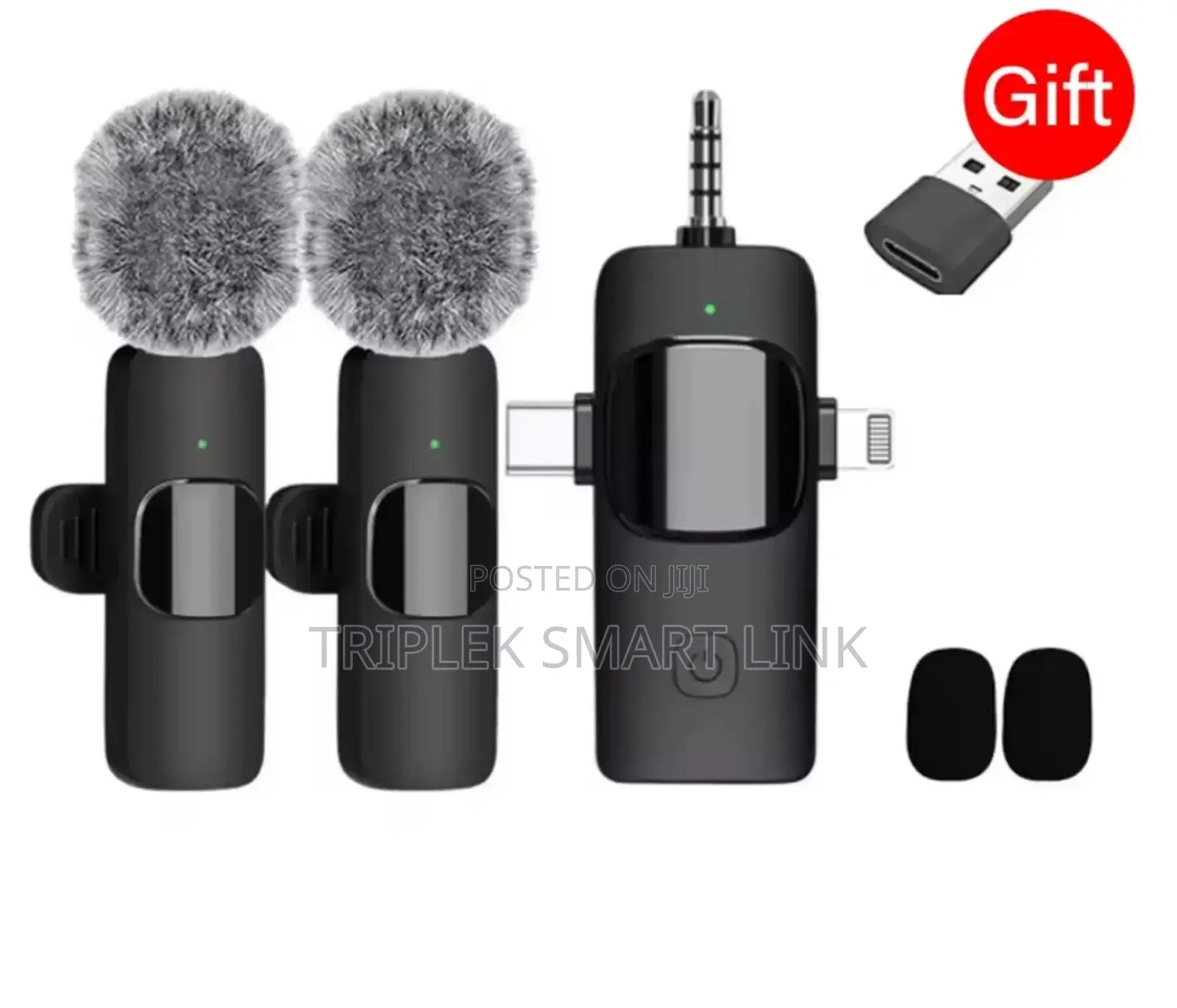 4 in 1 Dual Wireless Lavalier Mic for Typec, Ios, Pc, Camera