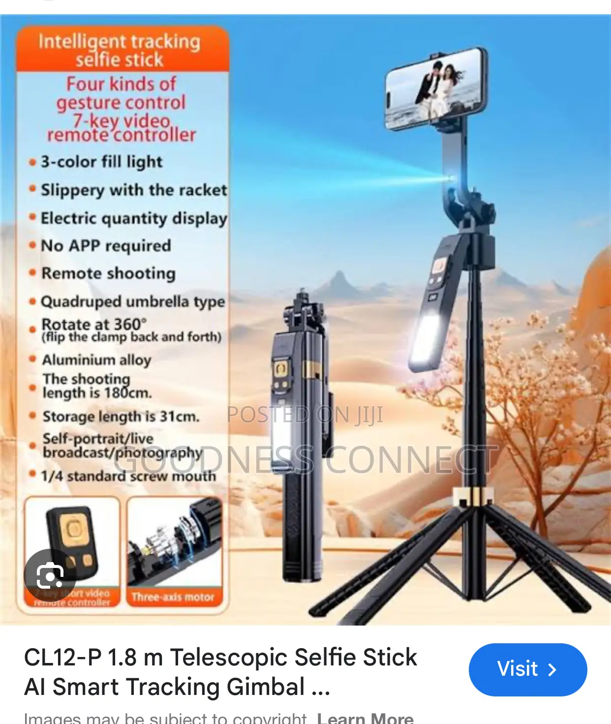 Selfie Tripod Ai Face Tracker Cl12p