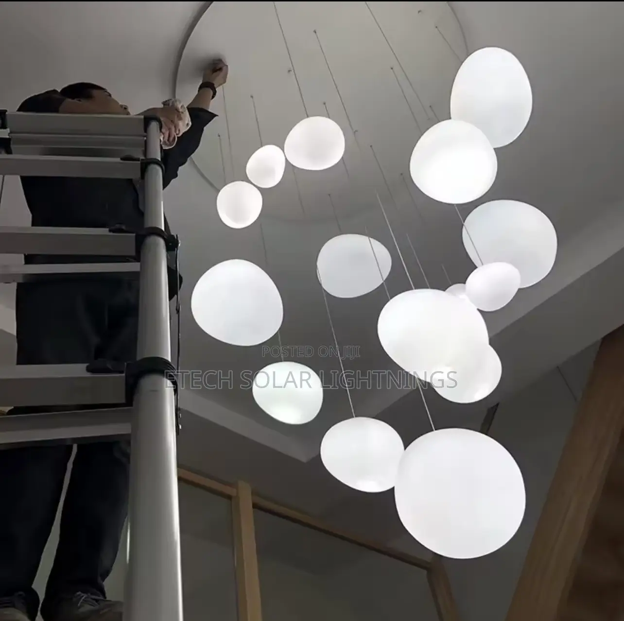 Luxury Modern Living Room, Staircase Open Parlor Chandelier