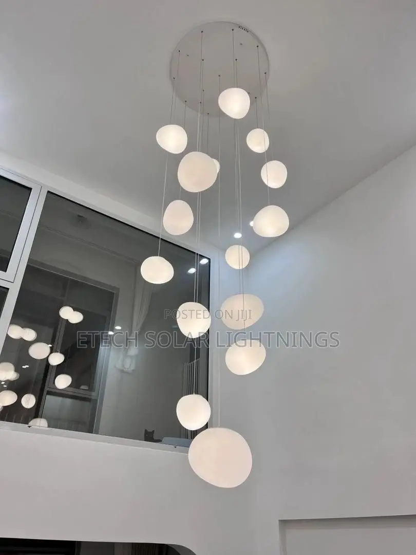 Luxury Modern Living Room, Staircase Open Parlor Chandelier