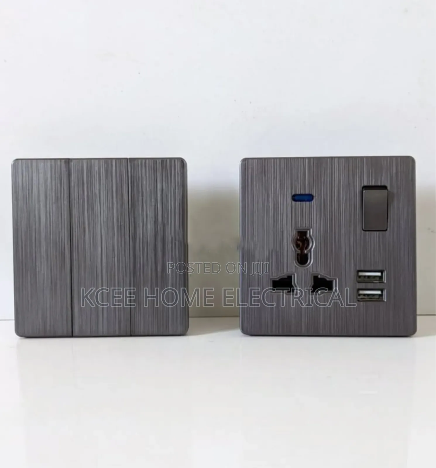13a Double Socket With Led, Usb Ports 100% Copper