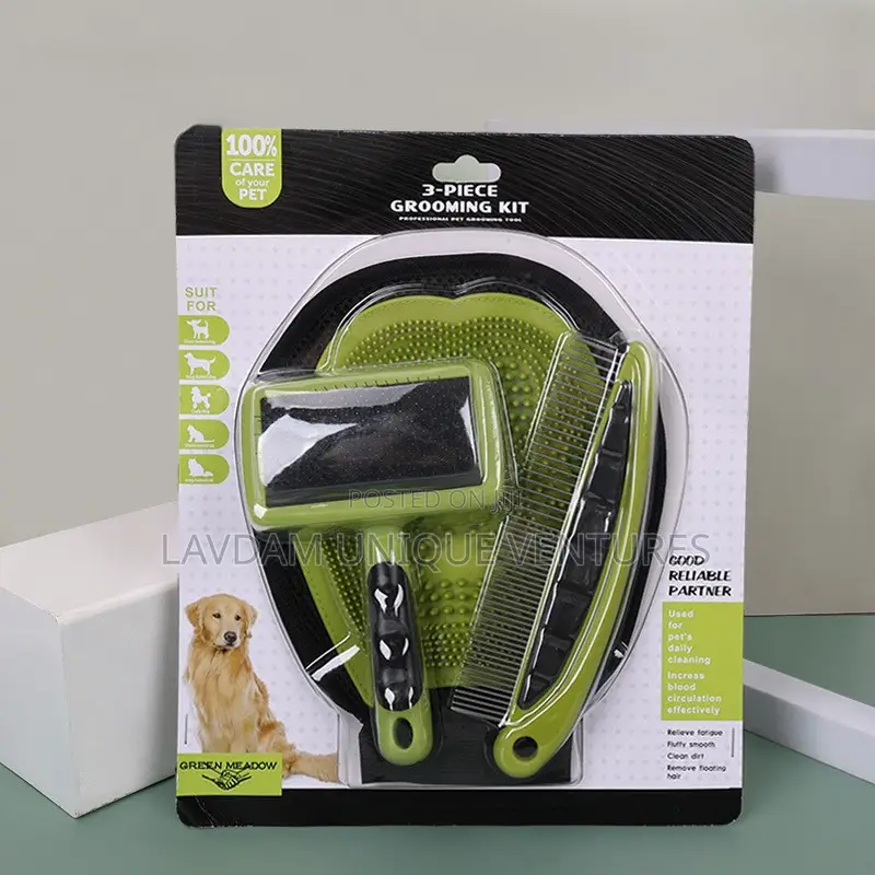 Pet Bathing Grooming Kit – Gloves + Brush + Combs