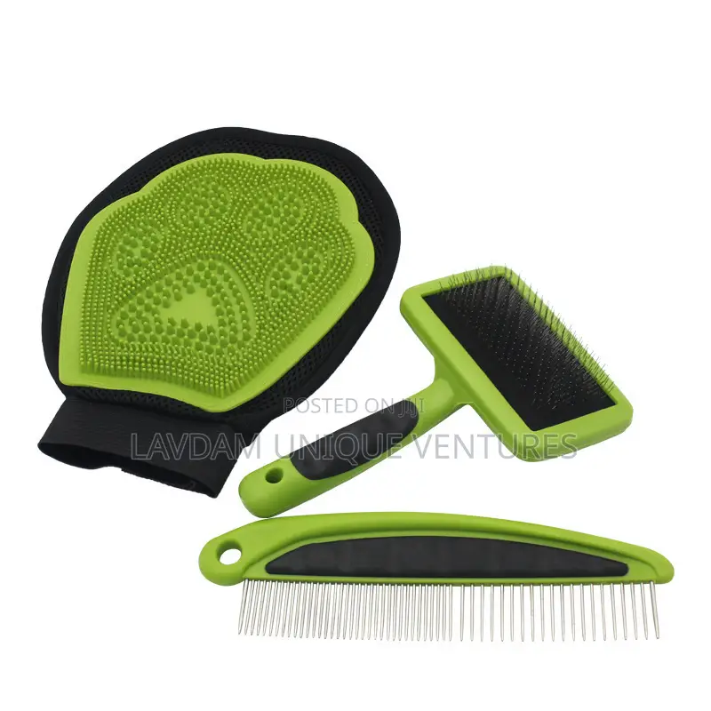 Pet Bathing Grooming Kit – Gloves + Brush + Combs