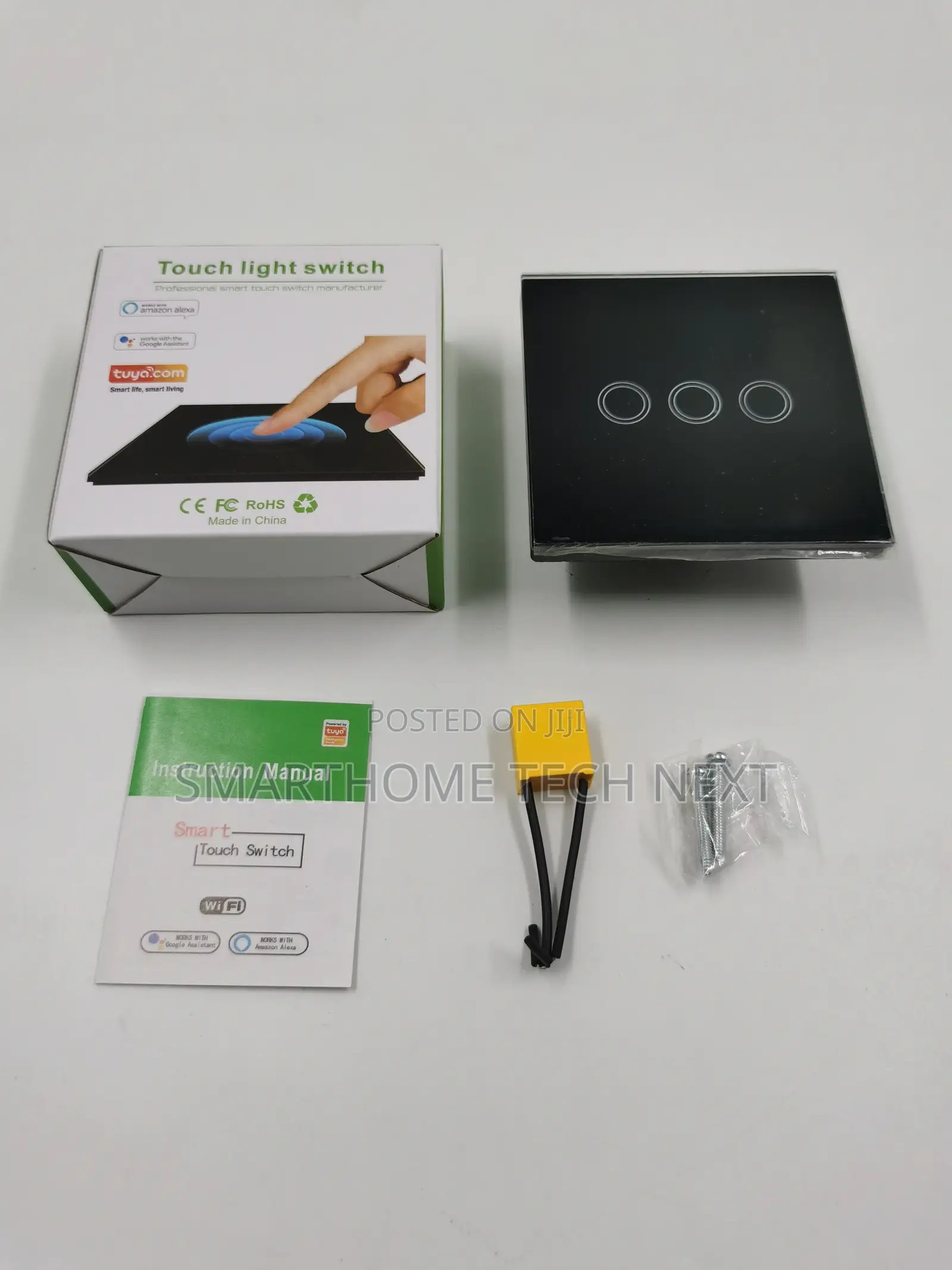 3 Gang Smart Wifi Wall Black Switch