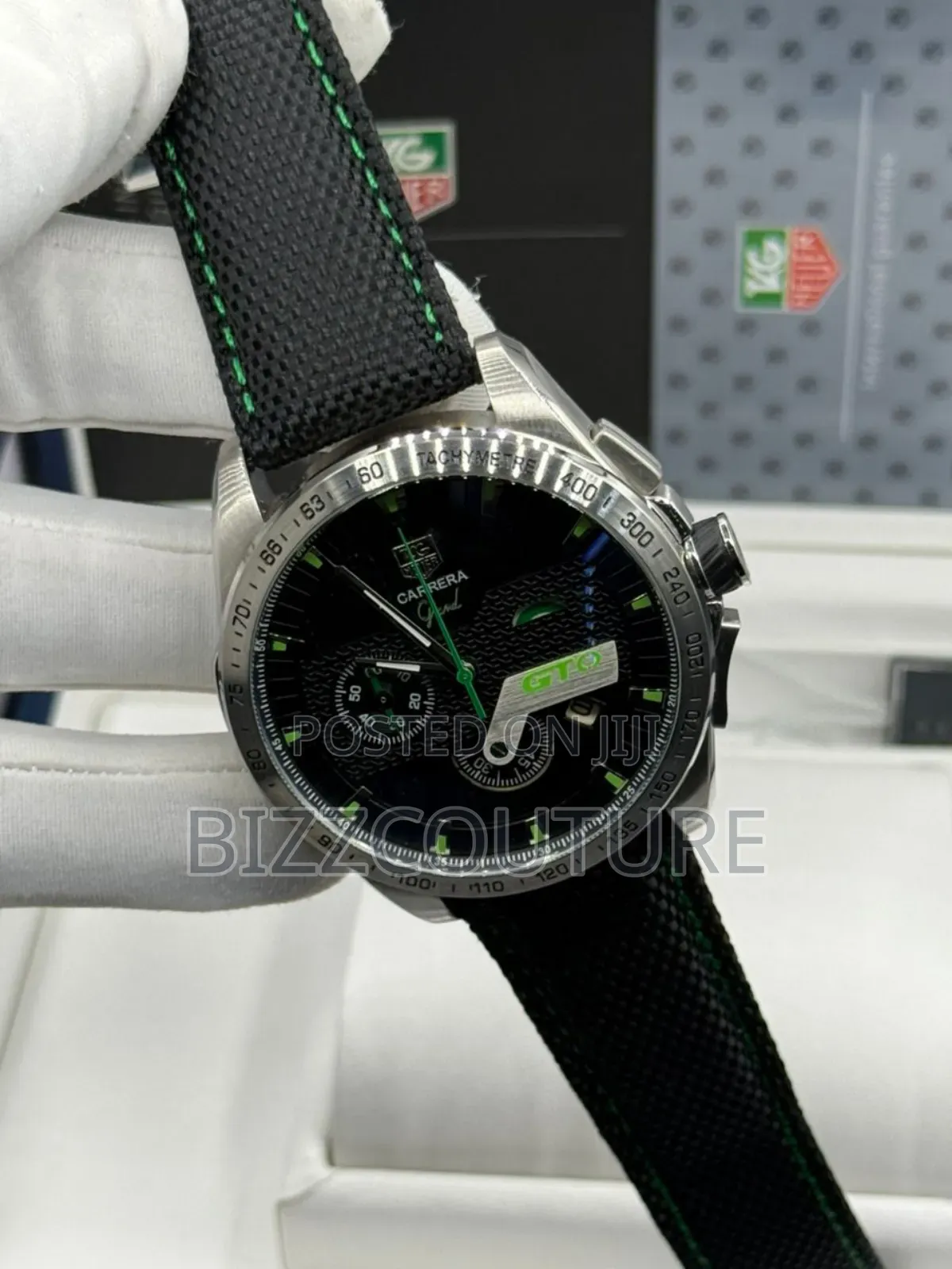 Original Tag Heuer Black Faux Leather Strap Watch In Store