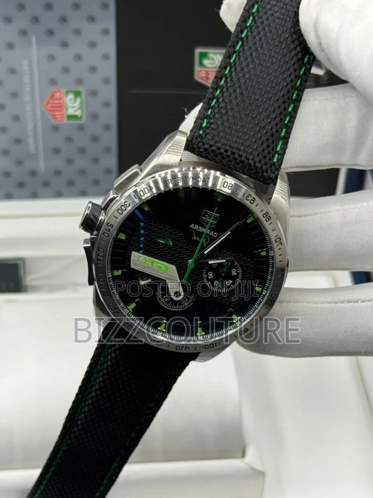 Original Tag Heuer Black Faux Leather Strap Watch In Store