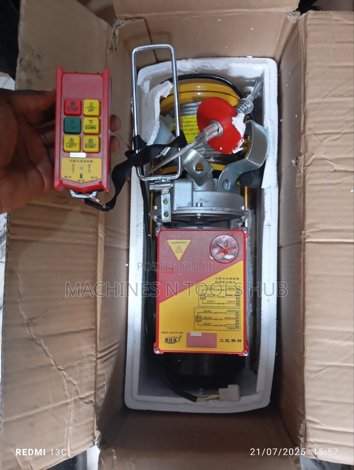 1000kg Cordless Electric Rope Hoist