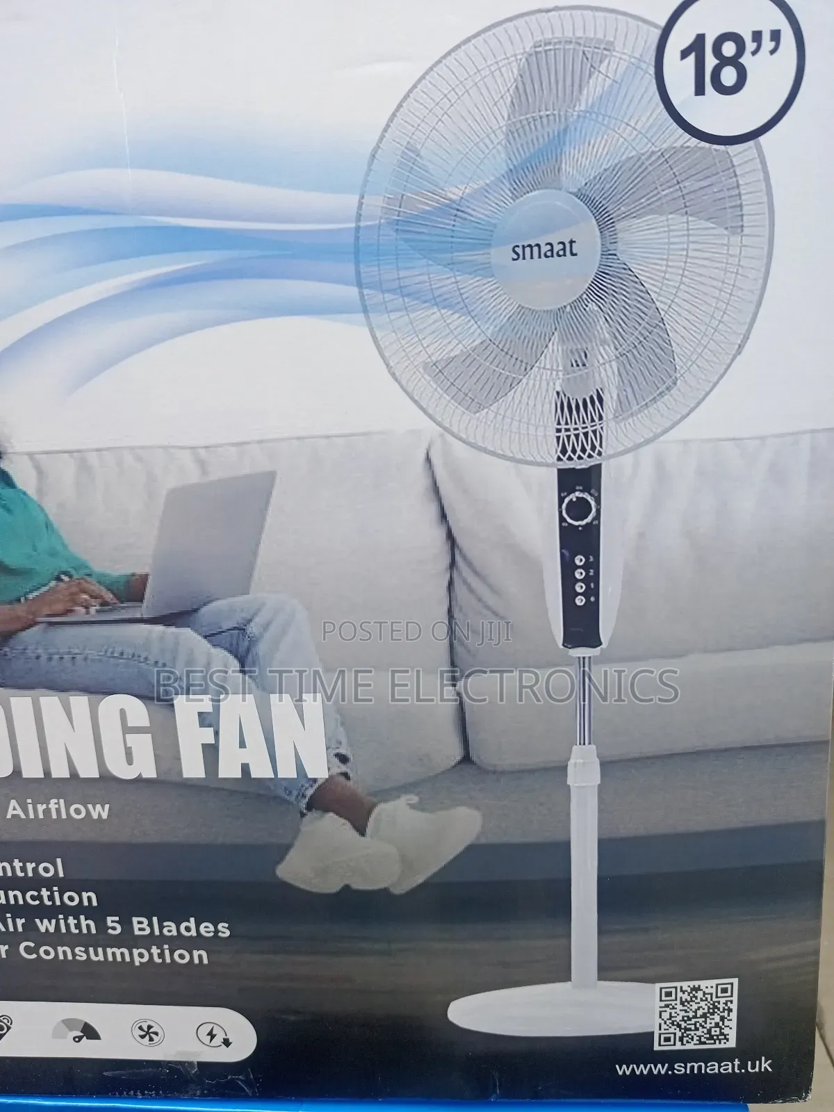 18" Smaat Remote Controlled Stand Fan