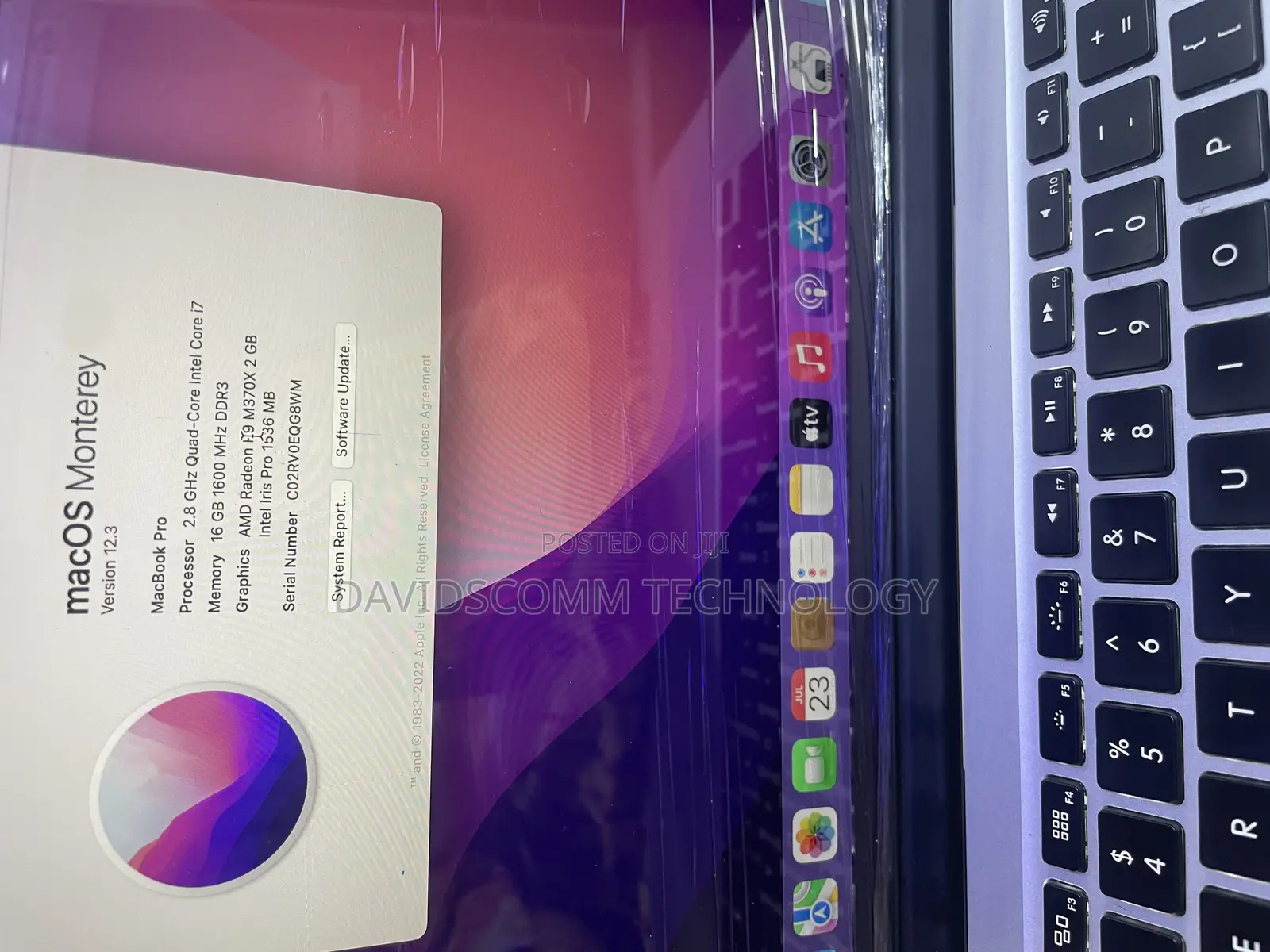 Laptop Apple MacBook Pro 2015 16GB Intel Core i7 SSD 512GB
